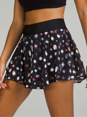 Lululemon Court Rival High-Rise Skirt Haze Dot Inverse Orange Multi - Size 8